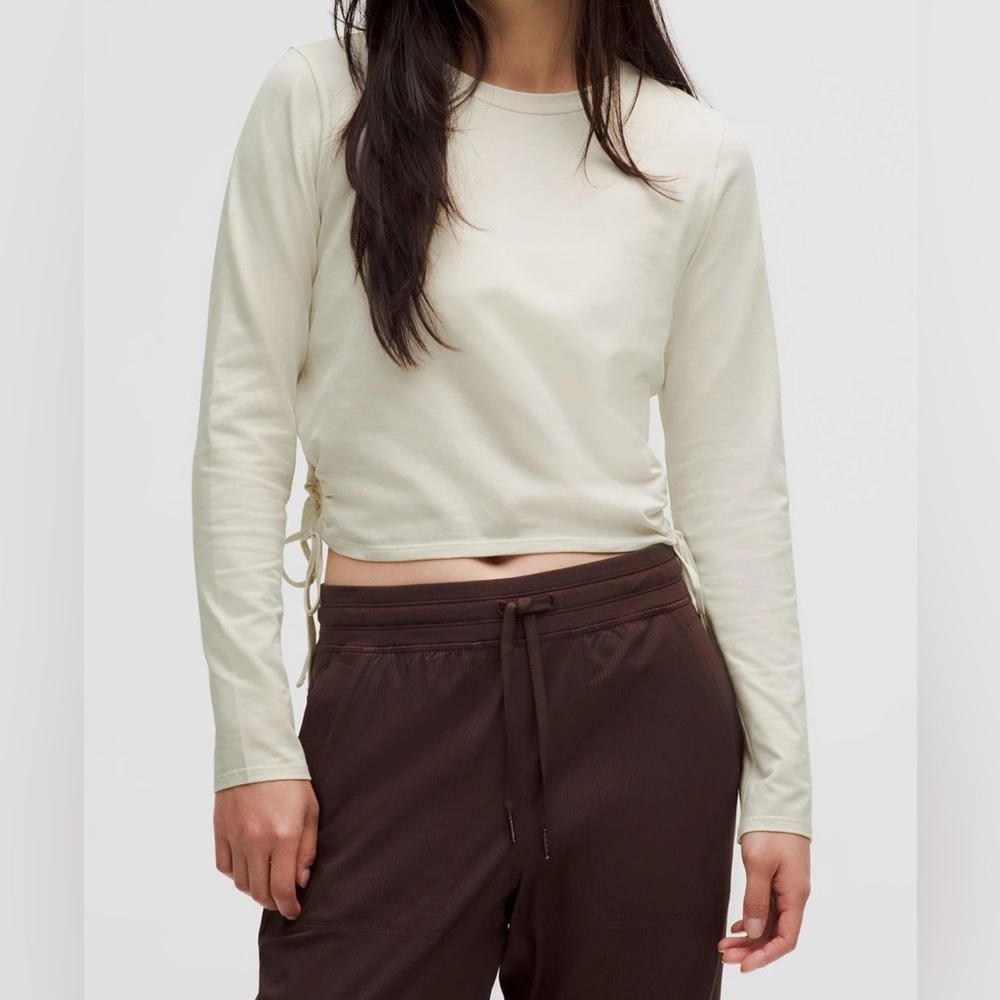 lululemon cinched cut-outs cotton long sleeve shirt